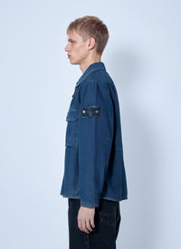 Stone Island Men Zip-Front Overshirt With Patch Pocket