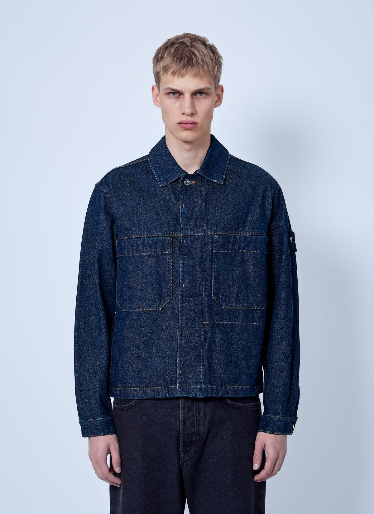 Stone Island Men Denim Shirt Jacket
