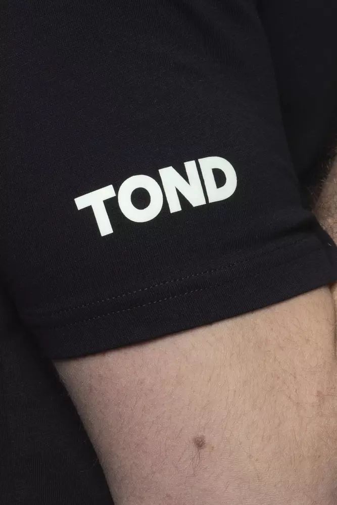 Tond Black Cotton Men Men's T-Shirt