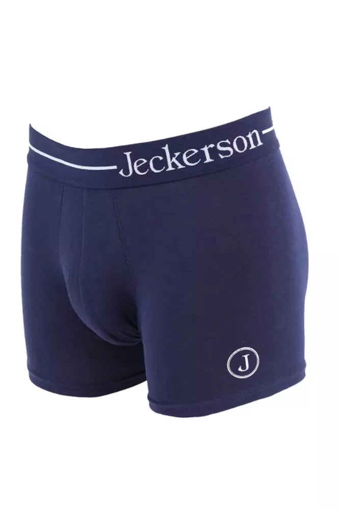 Jeckerson Blue Cotton Men Men's Boxer