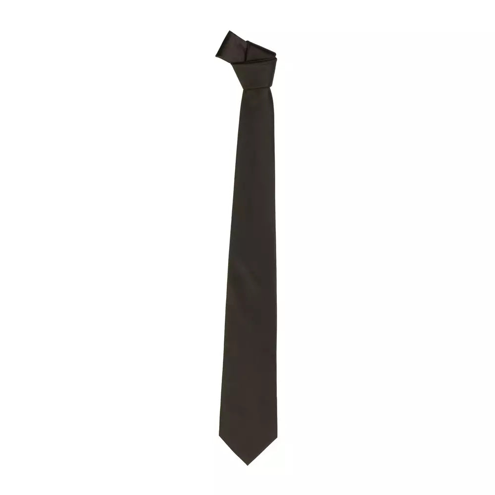 Emilio Romanelli Silk Point Pin Tie in Luxurious Men's Brown