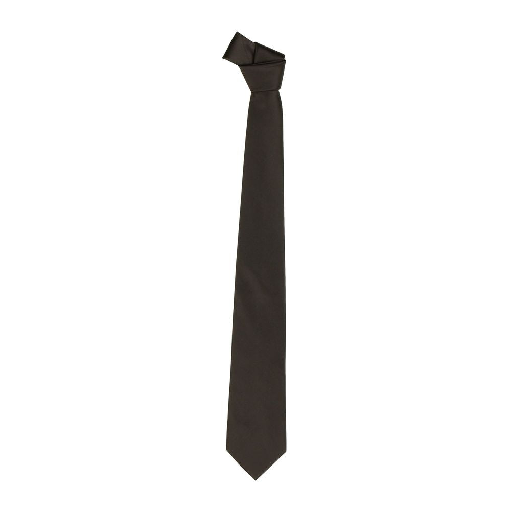 Emilio Romanelli Silk Point Pin Tie in Luxurious Men's Brown