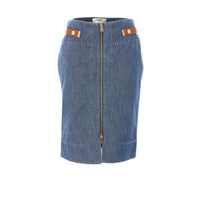 Fendi Fendi Women Straight Midi Denim Skirt