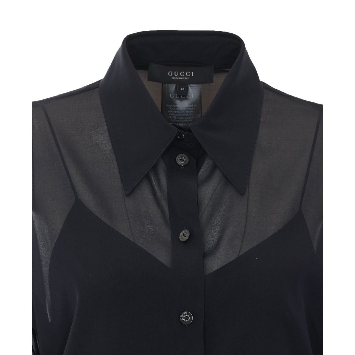Gucci Gucci Women Stretch Silk Chiffon Shirt