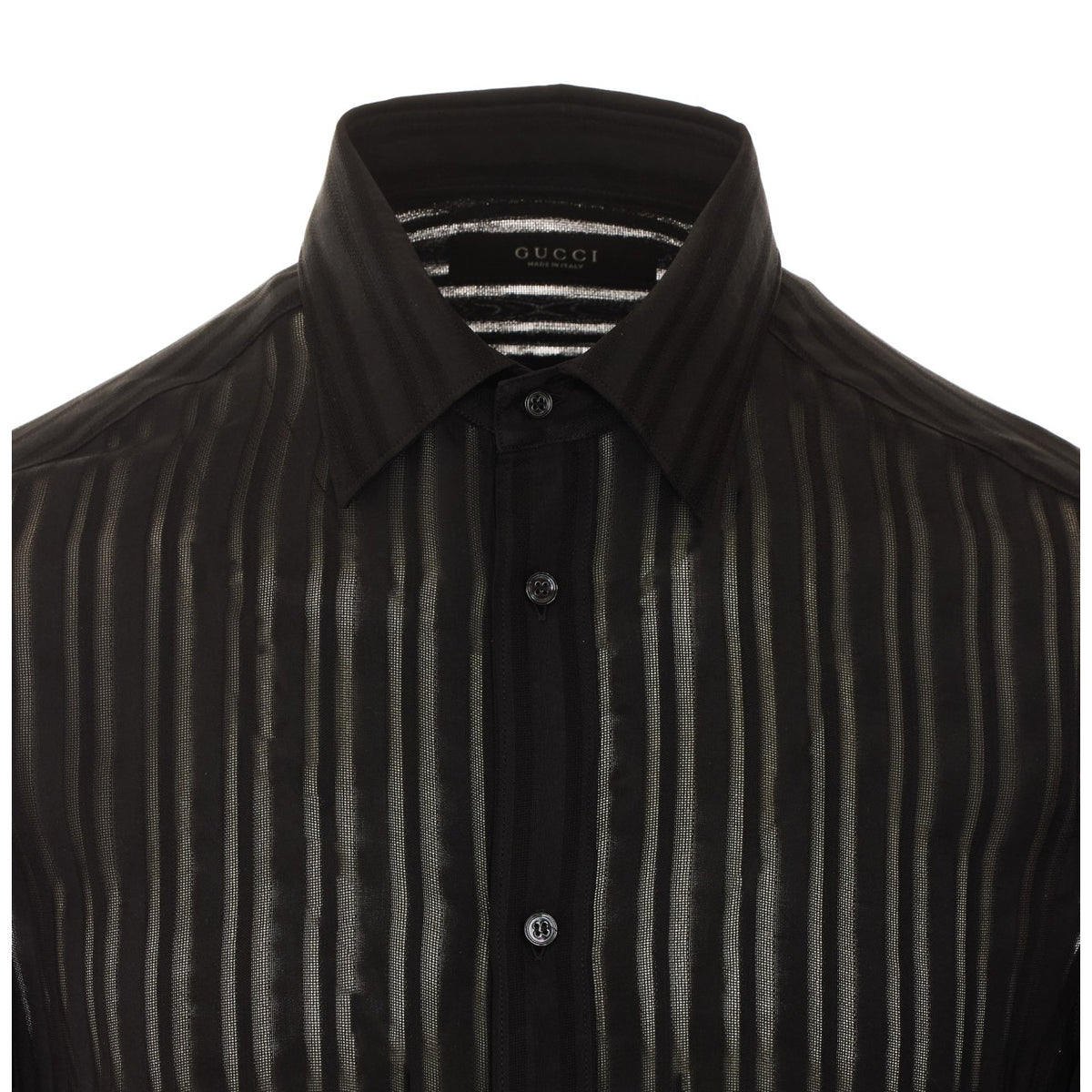 Gucci Gucci Men Striped Silk Gauze Shirt