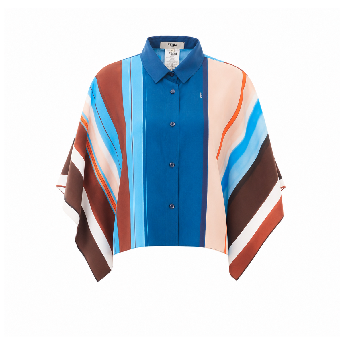Fendi Women Striped Top With Fendi Mini Logo