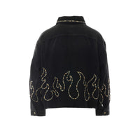 Amiri Amiri Men Studs Flames Trucker Jacket