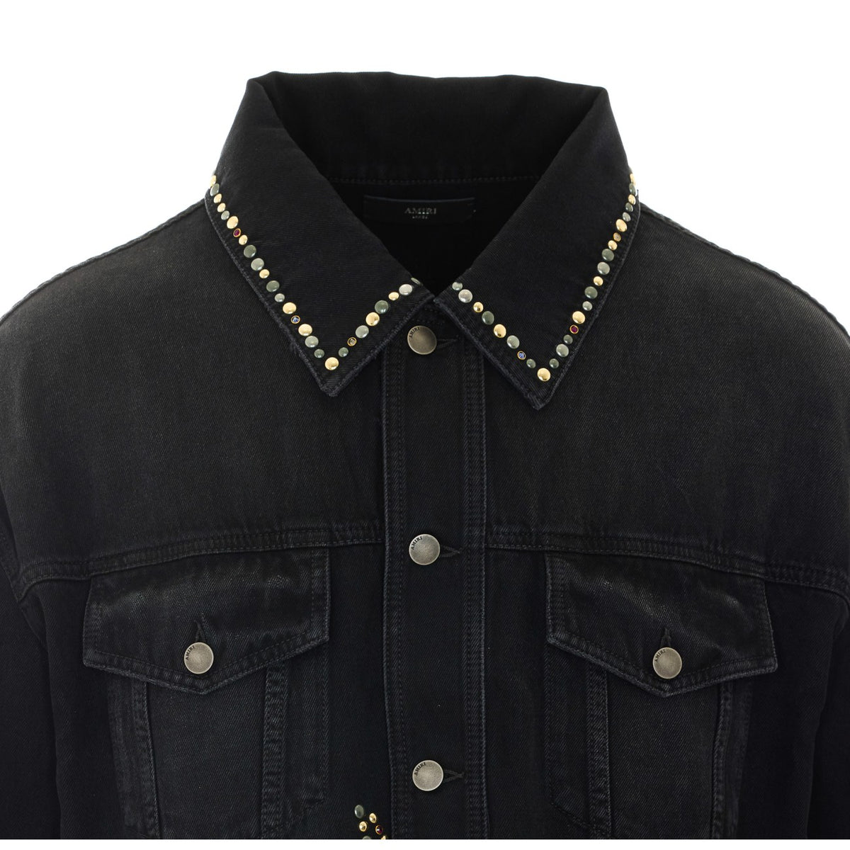 Amiri Amiri Men Studs Flames Trucker Jacket