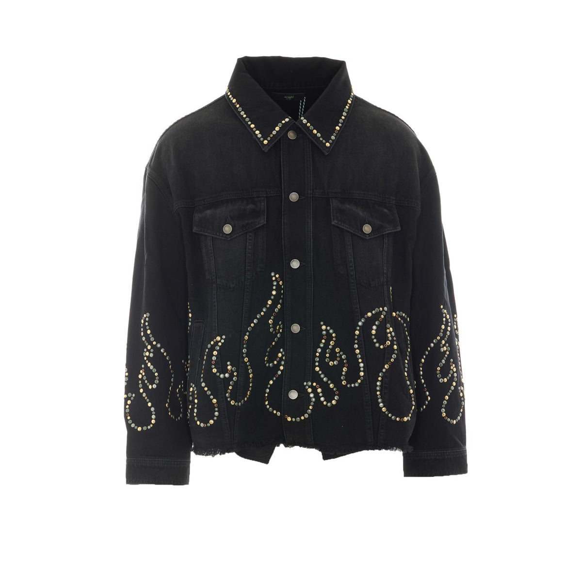 Amiri Amiri Men Studs Flames Trucker Jacket