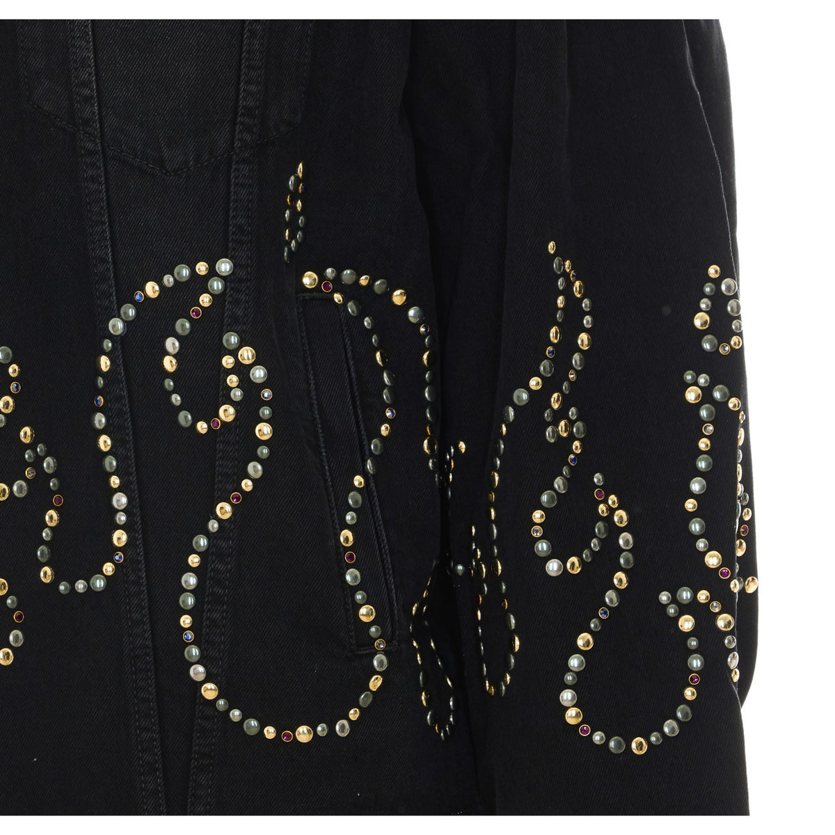 Amiri Amiri Men Studs Flames Trucker Jacket