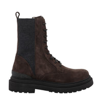 Brunello Cucinelli Brunello Cucinelli Women Suede And Wool Booties With Precious Detail