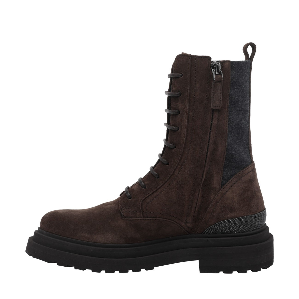 Brunello Cucinelli Brunello Cucinelli Women Suede And Wool Booties With Precious Detail