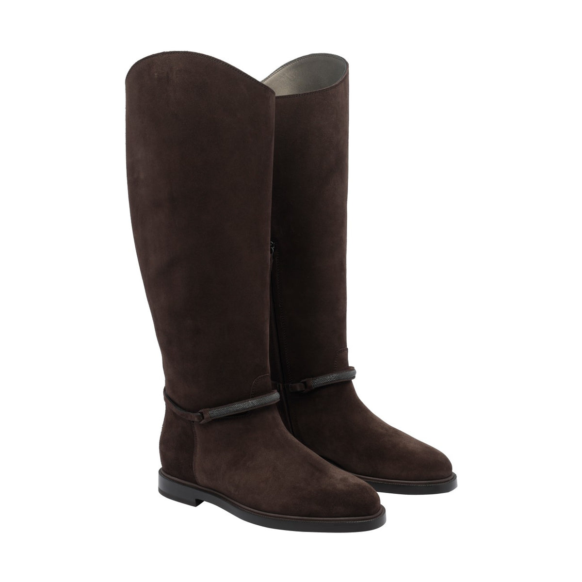 Brunello Cucinelli Brunello Cucinelli Women Suede Boot With Precious Strap