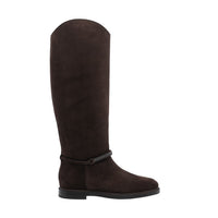 Brunello Cucinelli Brunello Cucinelli Women Suede Boot With Precious Strap