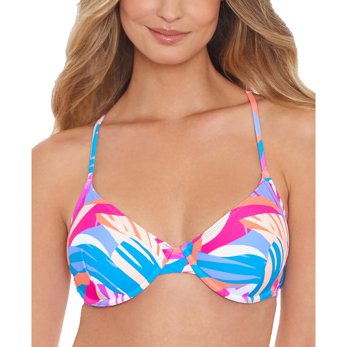 Womens Underwire Printed Bikini Swim top