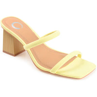 Henrietta Womens Textured Manmade Slide Sandals Yellow