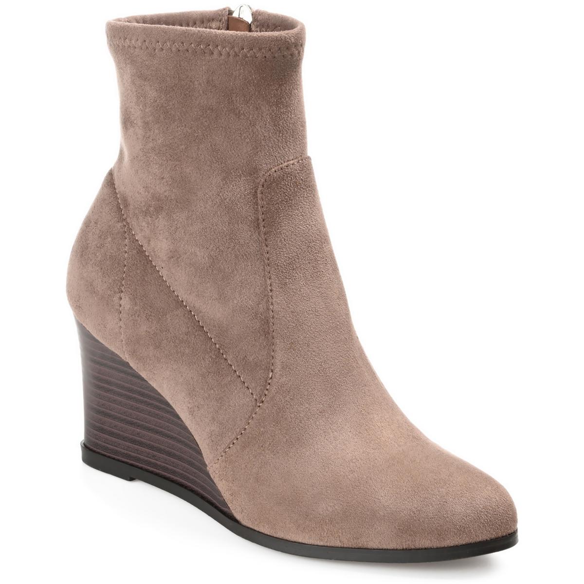 Hepburn Womens Faux Suede Ankle Booties Taupe