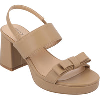 Brookan Womens Faux Leather Round Toe Block Heel