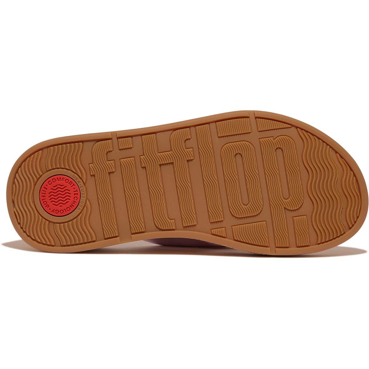 F-Mode Leather Twist Womens Cork Leather Thong Sandals
