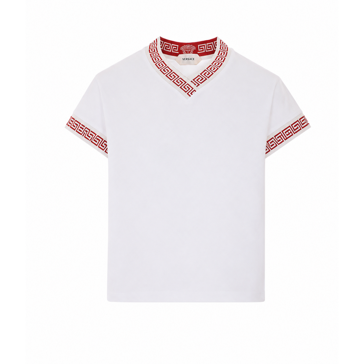 Versace Women T-Shirt With Greca And Medusa Motif On Profiles
