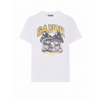 Ganni Ganni Women T-Shirt With Logo And Teddy Mushroom Print
