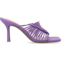 Womens Faux Leather Slip On Heels