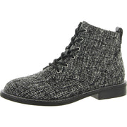 Eileen Womens Ankle Knit Combat & Lace-up Boots