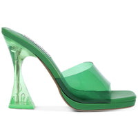 Lipa Womens Comfort Insole Square Toe Mule Sandals