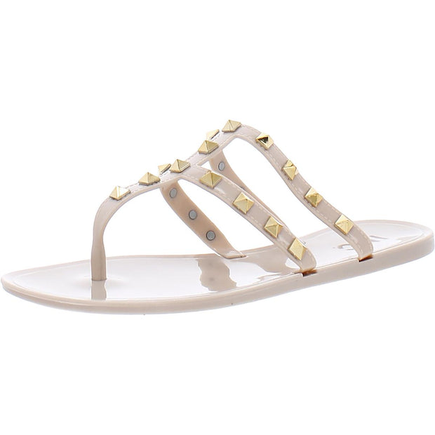 Ellie Womens Patent Flip-Flop Thong Sandals