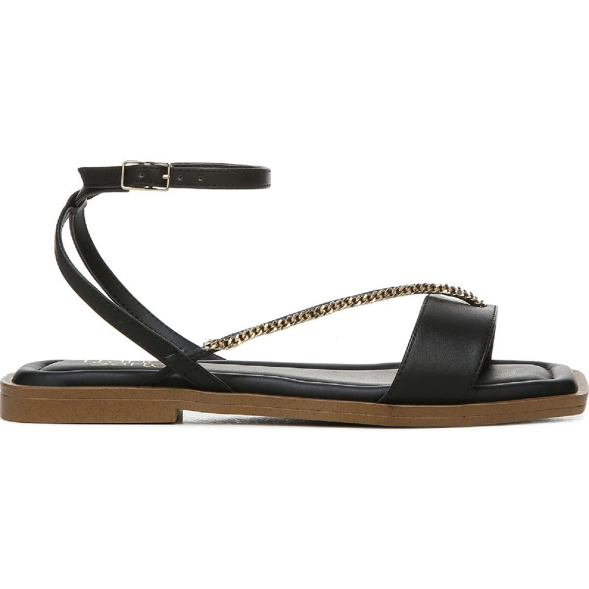 Mela Womens Faux Leather Ankle Strap Thong Sandals