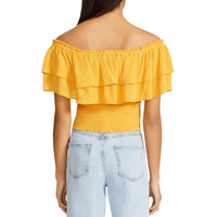 Did I Flutter Womens Smocked Ruffled Pullover Top