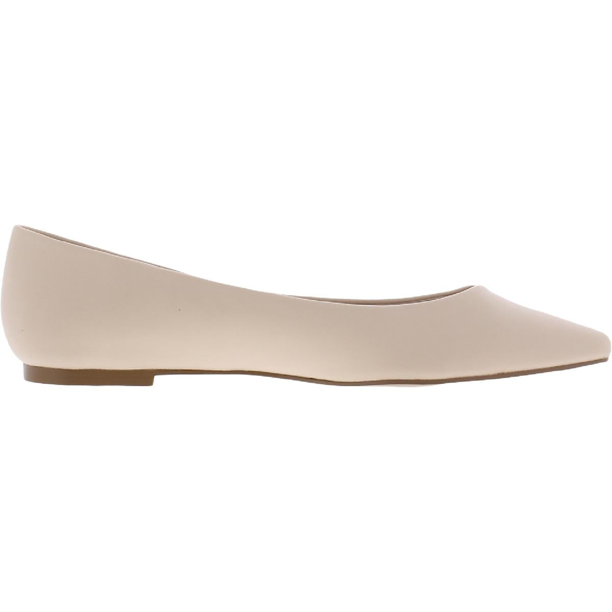 Moana Womens Faux Leather Slip On Flats