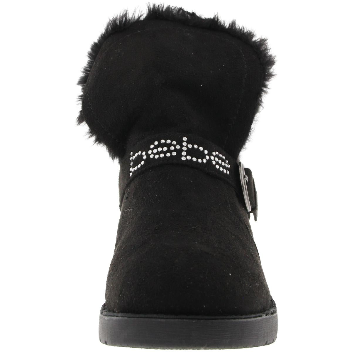 Leyna Womens Embellished Faux Fur Shearling Boots