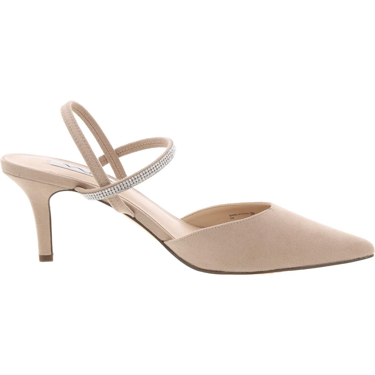 BILLIE-FY Womens Sequined Faux Leather Ankle Strap