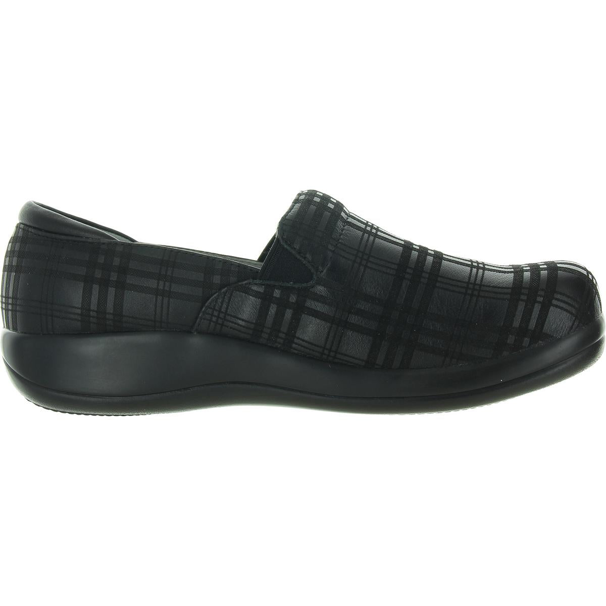 Womens Plaid Leather Flat Shoes