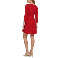 Petites Womens Knit Acrylic Sweaterdress