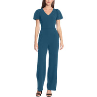 Womens Crepe Formal Jumpsuit Deep Lagoon