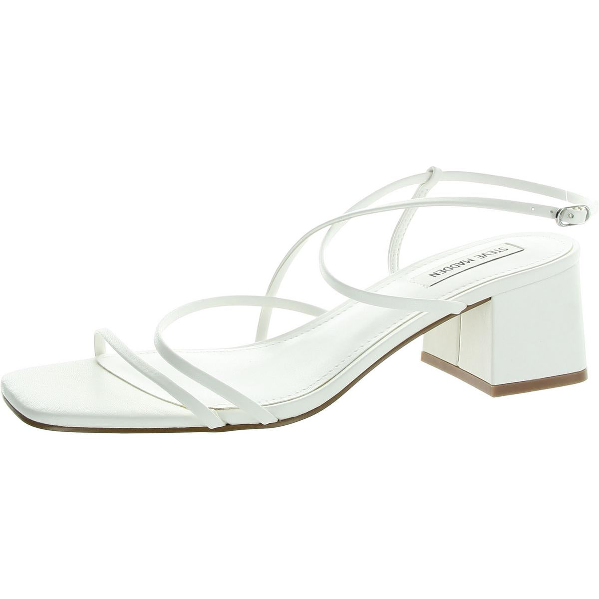 REMMI Womens Strappy Faux Leather Ankle Strap