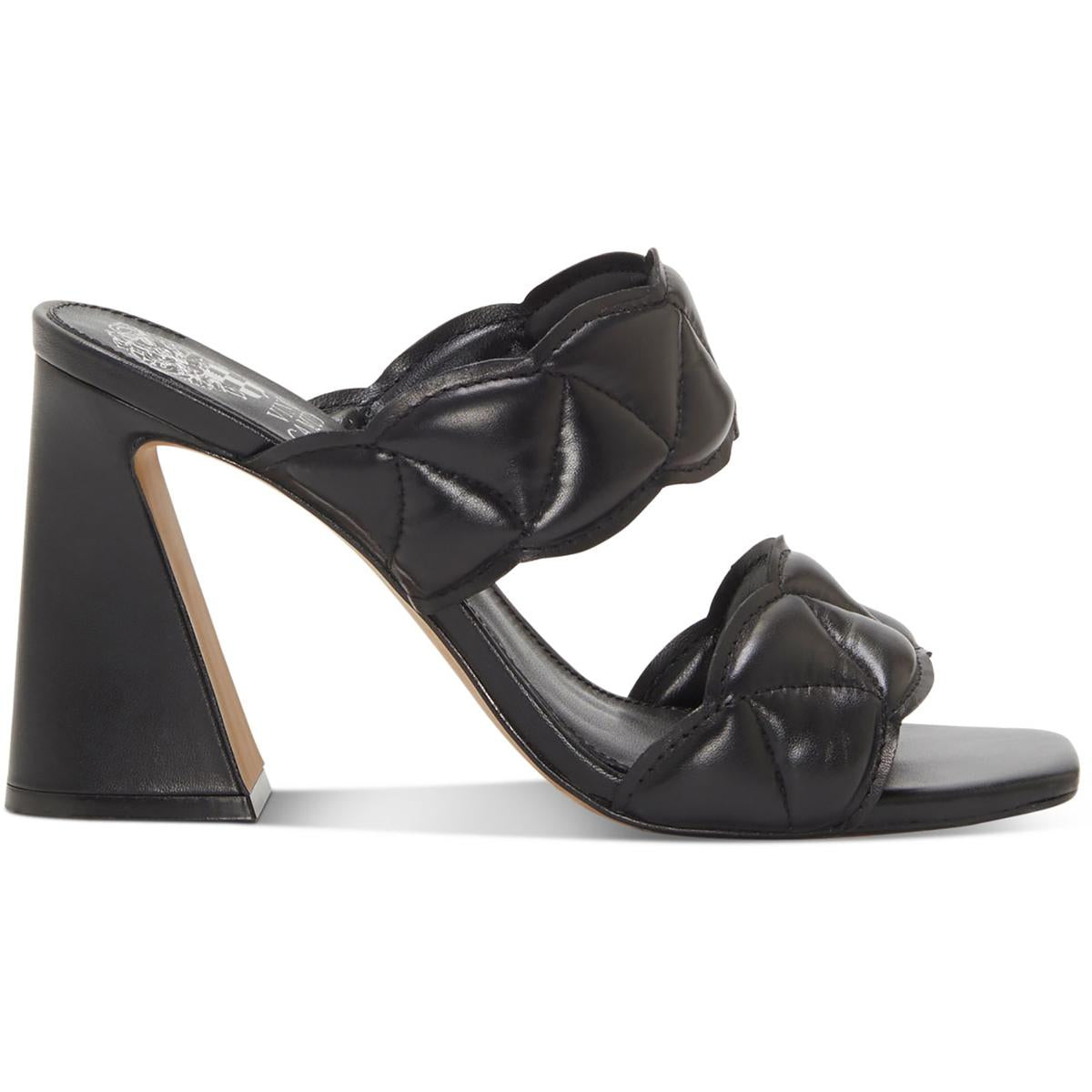 Renneya Womens Leather Square Toe Mule Sandals
