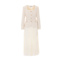 Self Portrait Self Portrait Women Tailored Boucle' And Chiffon Midi Dress