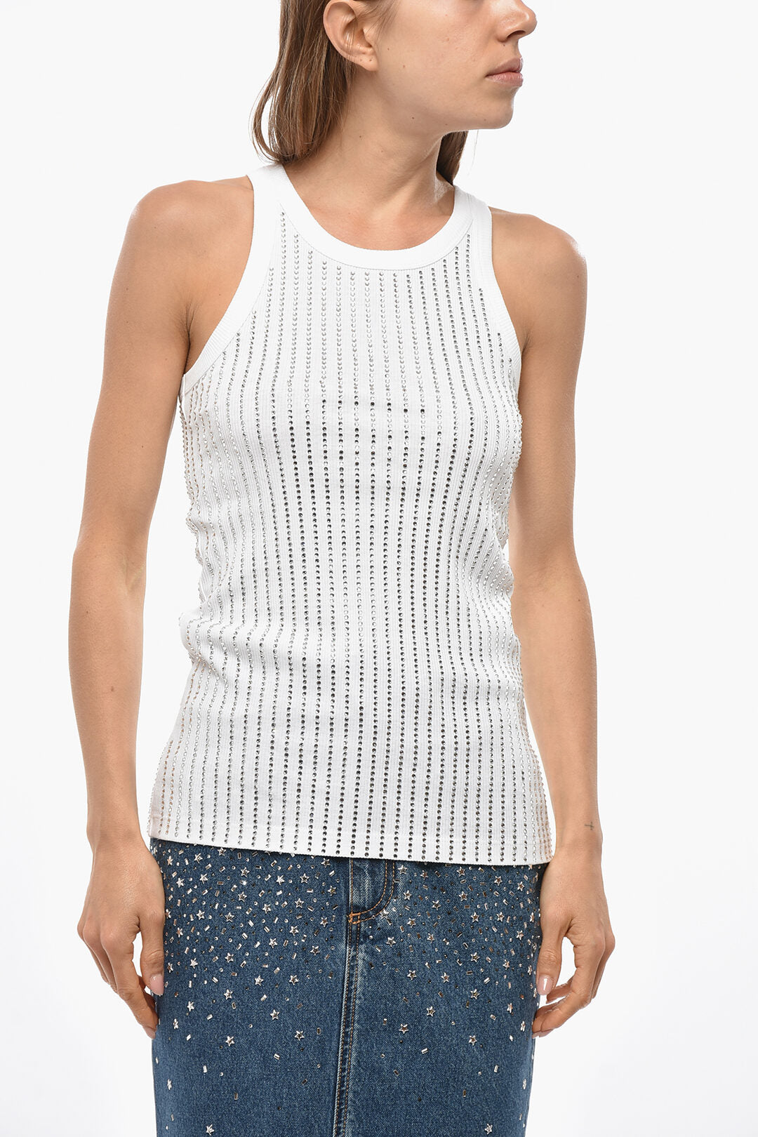 The Attico Tank Top with All-Over Jewelry