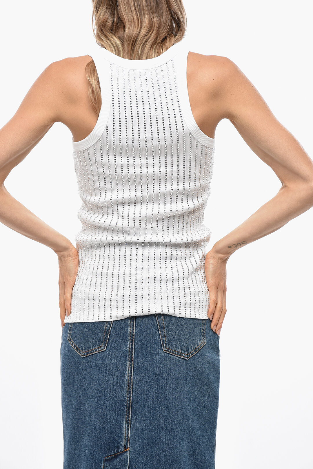 The Attico Tank Top with All-Over Jewelry