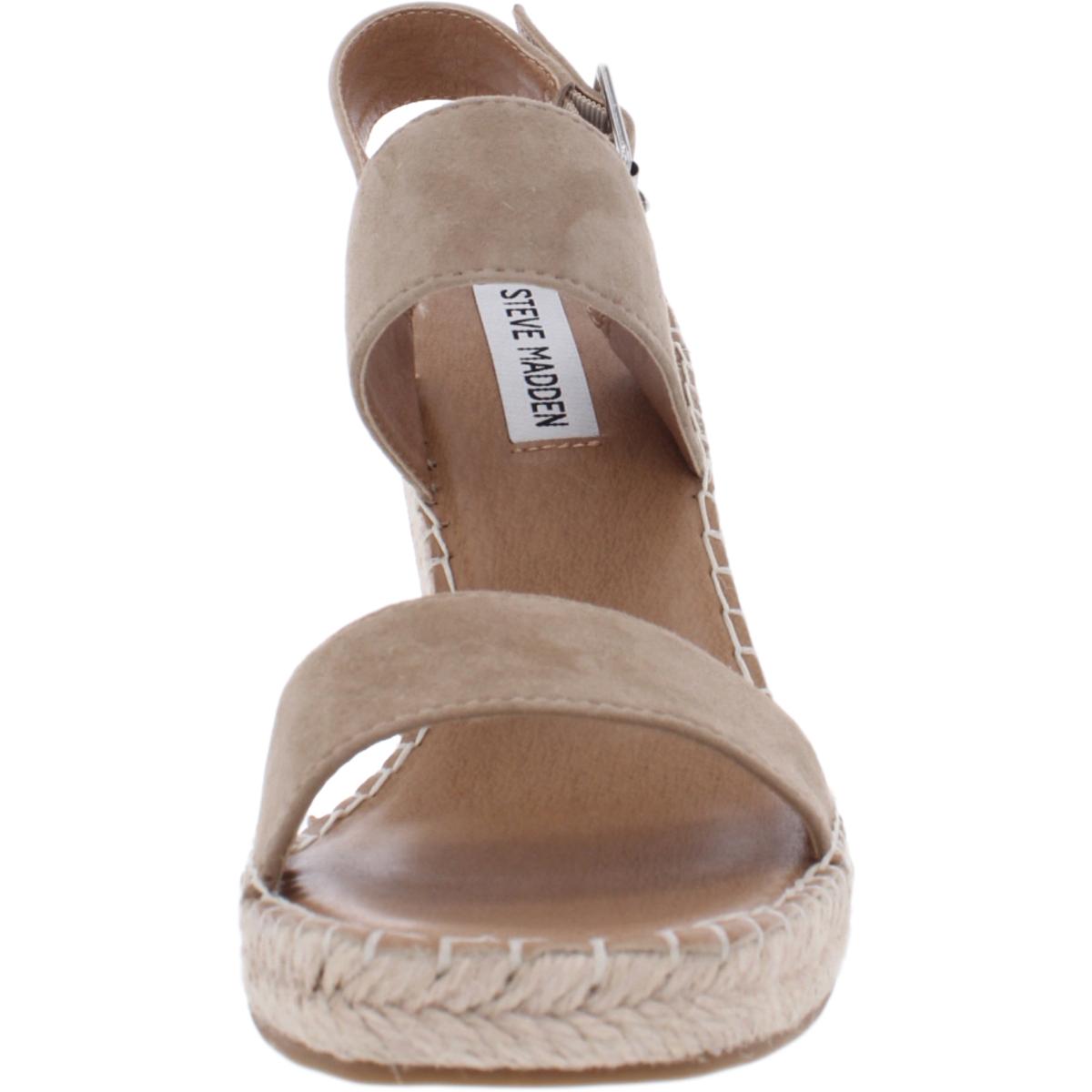 Uri Womens Buckle Espadrilles Wedge Sandals