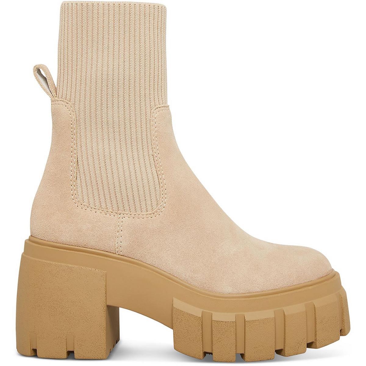 Liberti Womens Stretch Block Heel Mid-Calf Boots