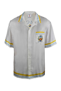 Casablanca Men Flower Court Icon Satin Shirt