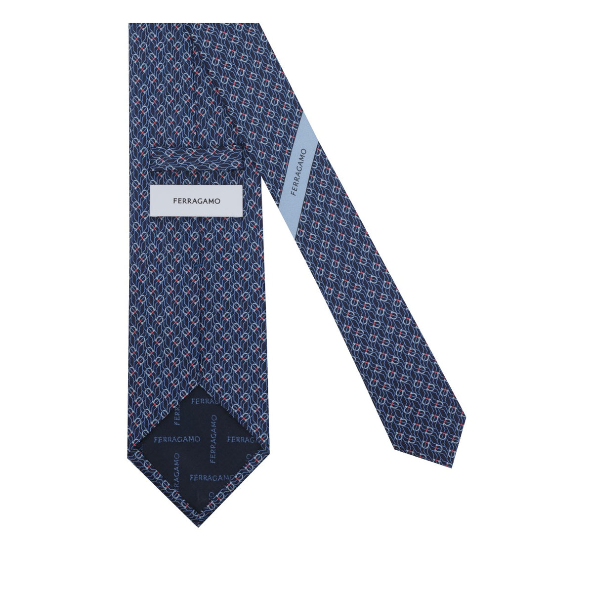 Ferragamo Men Tetris Print Silk Tie