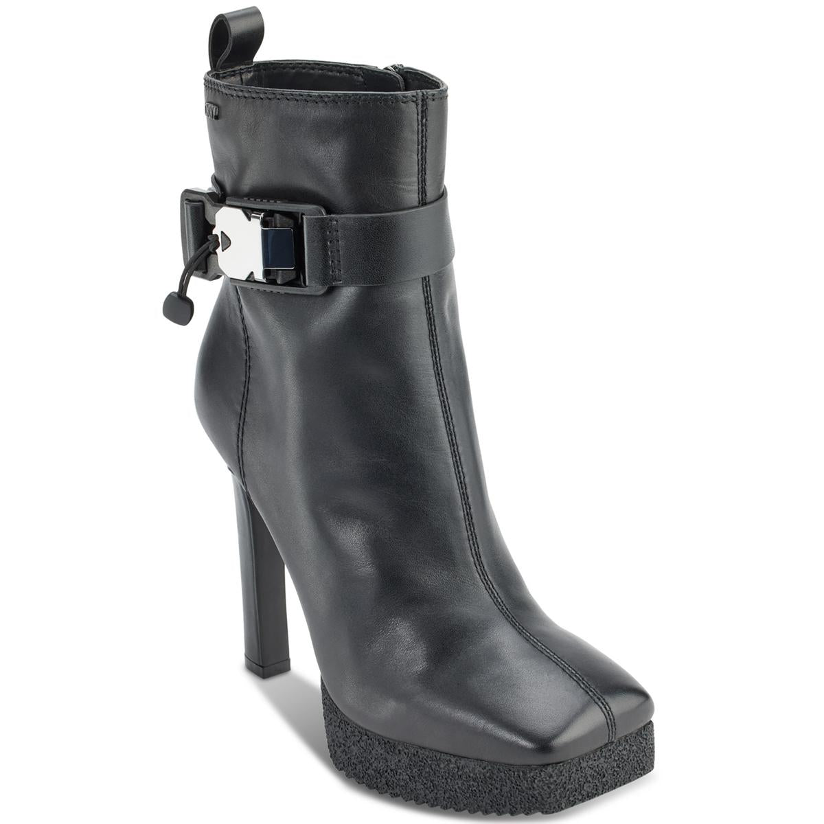 Zana  Womens Leather Square Toe Booties