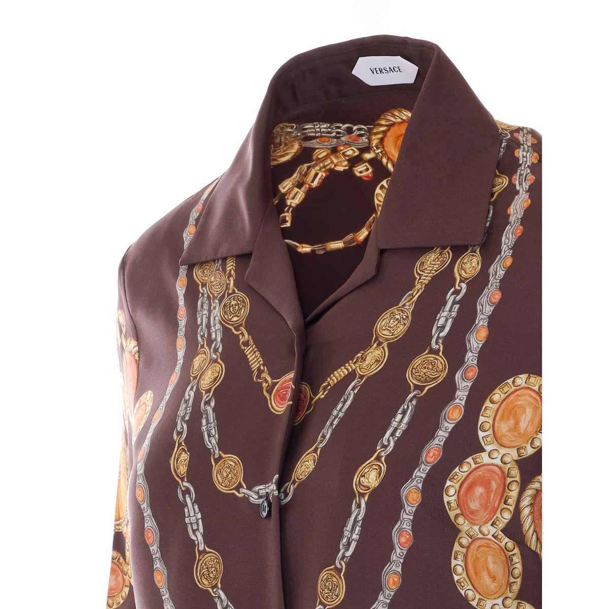 Versace Women "The Lover" Print Silk Twill Shirt