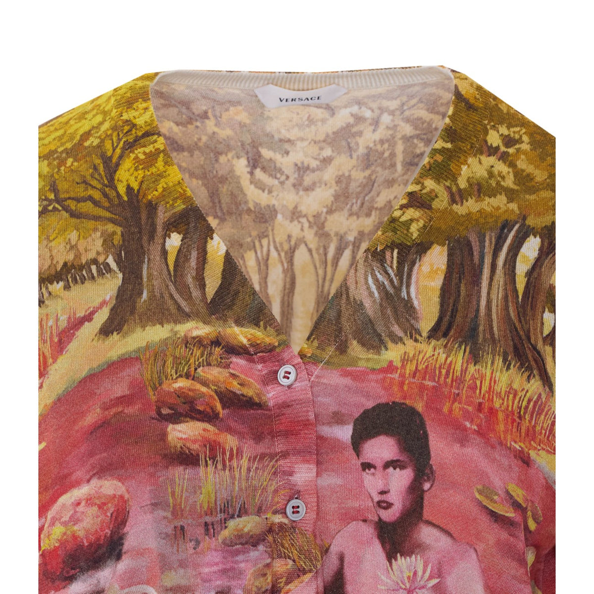 Versace Women The Naturist Print Silk Cardigan