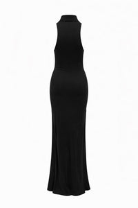 Gianfranco Ferre Black Sleeveless Crest Jersey Fitted Dress - XS